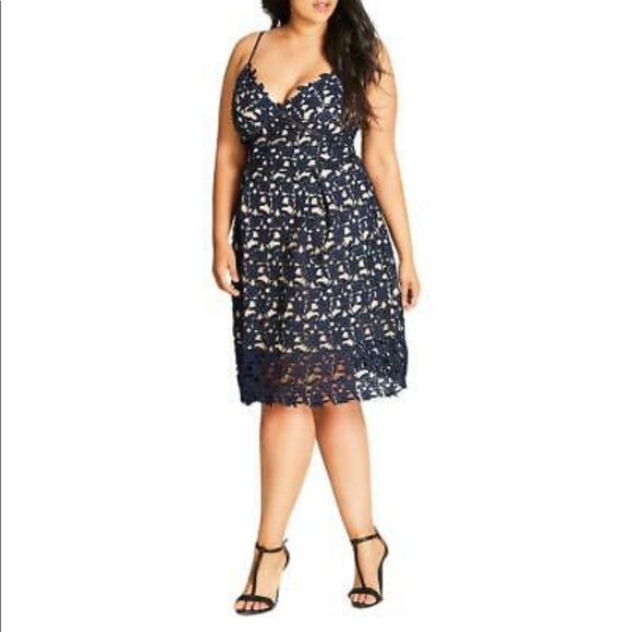 city chic navy lace dress